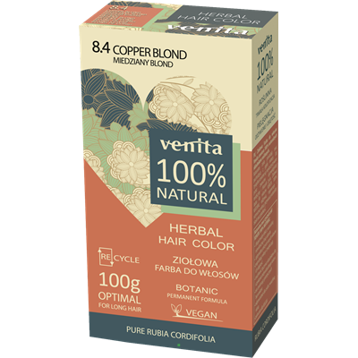 Venita 100% ziołowa farba do włosów 8.4 miedziany blond 100g