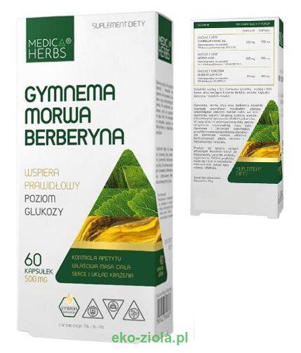 Medica Herbs Gymnema + Morwa + Berberyna 500mg 60kaps