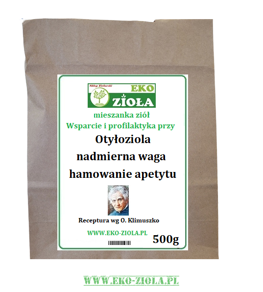 Wsparcie i profilaktyka przy - Otyłoziola, Dieta, Nadmierna waga - zestaw mieszanki ziół wg Klimuszko 550g