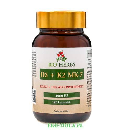Bio Herbs Witamina D3 + K2mk7 2000/75mcg 120kaps