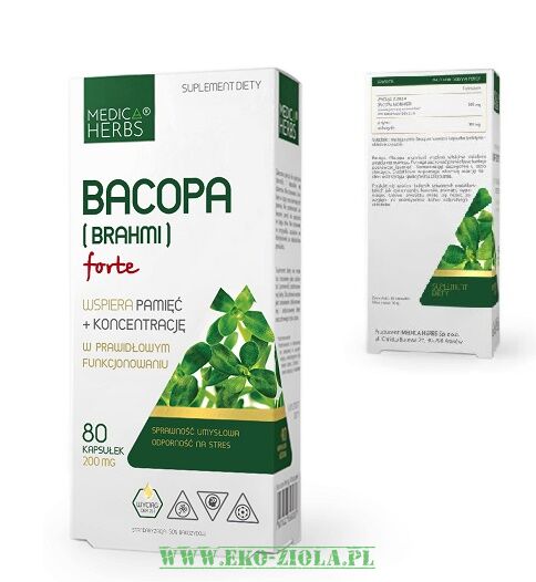 Medica Herbs Bacopa (Brahmi) Forte 200mg 80kaps