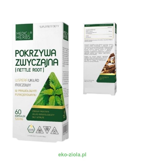 Medica Herbs Pokrzywa zwyczajna korzeń (Nettle Root) 520mg 60kaps