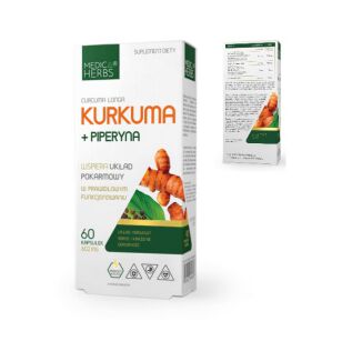 Medica Herbs Kurkuma + piperyna 602mg 60kaps