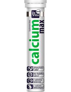 Dr. Vita Med Calcium - Wapno max - 20 tabletek musujacych z sokiem owocowym B/C