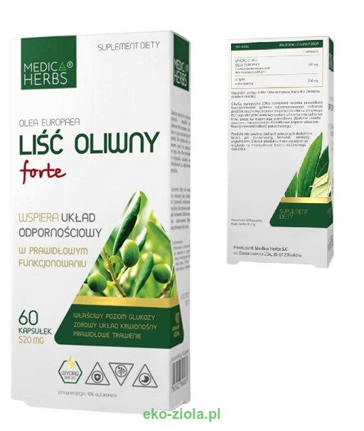 Medica Herbs Liść Oliwny 520mg 60kaps