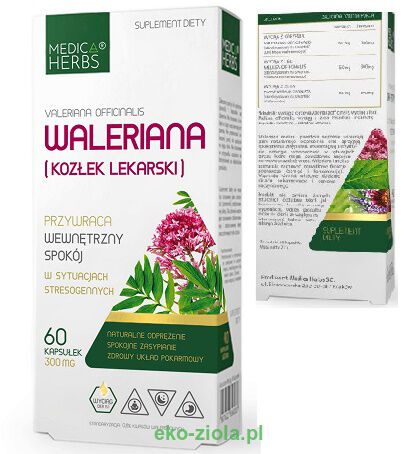 Medica Herbs Waleriana (kozłek lekarski) 300mg 60kaps