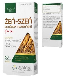 Medica Herbs FORTE Żeń szeń właściwy (koreański) 400mg 60kaps