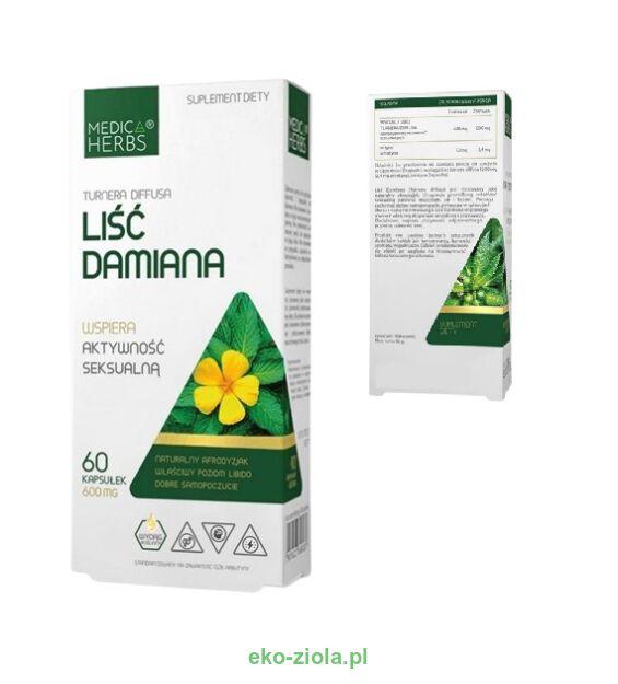 Medica Herbs Damiana Liść 600mg 60kasp