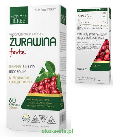 Medica Herbs Żurawina forte 380mg 60kaps