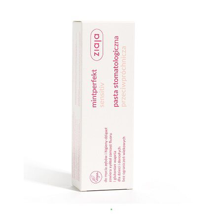 Ziaja Pasta do zębów Mintperfekt Sensitiv przeciwpróchnicza (bez fluoru) 75ml