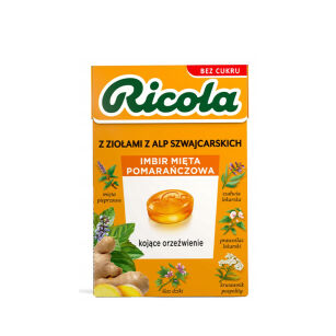 Ricola Szwajcarskie Cukierki miętowo-pomarańczowe imbir 27,5 g