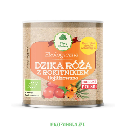 Dary Natury Liofilizowana dzika róża z rokitnikiem proszek EKO 70g