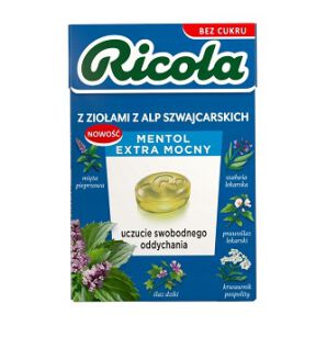 Ricola Szwajcarskie Cukierki Mentol Extra mocny B/C 27,5g