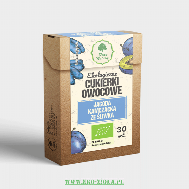 Dary Natury Cukierki owocowe jagoda kamczacka ze śliwką EKO 30szt