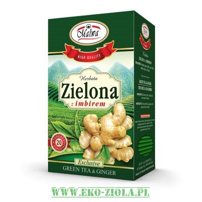 Malwa herbata Zielona z imbirem 20x1,5g