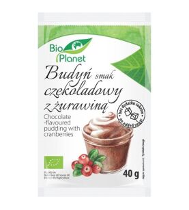 Bio Planet Budyń smak czekoladowy z żurawiną BIO bez cukru 40g
