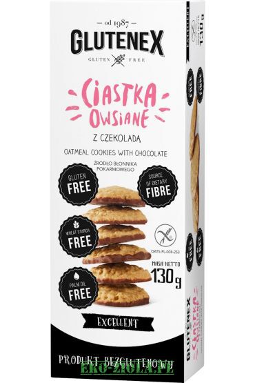 Glutenex Ciastka Owsiane z czekoladą 130g
