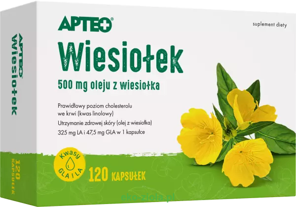 Apteo Olej z wiesiołka - Wiesiołek 500mg 120kaps