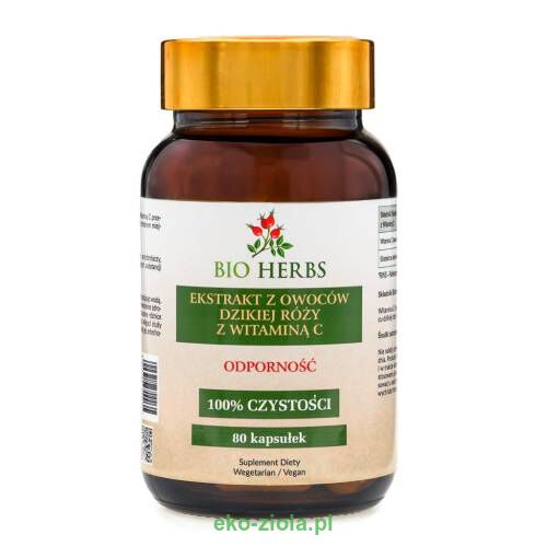 Bio Herbs Witamina C z Ekstraktem z Dzikiej Roży 650 mg - 80 kapsułek