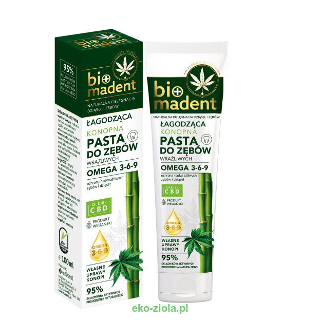 BioMadent Nutka Pasta do zębów Konopna łagodząca +CBD (Wrażliwe zęby) 100ml