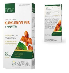 Medica Herbs Kurkumina 98% + piperyna 352mg 60kaps
