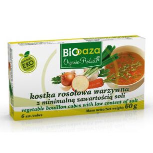 Bio Oaza Kostka rosołowa warzywna z minimalną zawartością soli BIO 60g