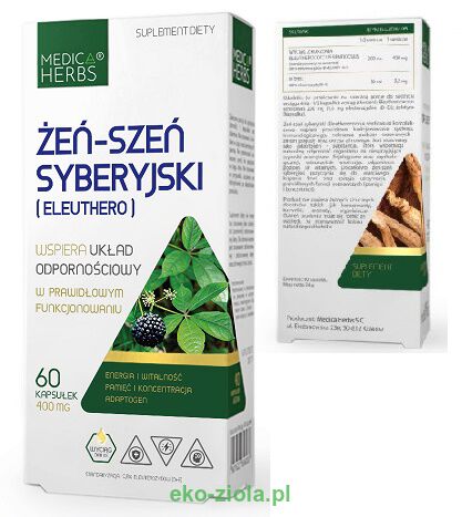 Medica Herbs Żeń-Szeń syberyjski (Eleuthero) 400mg 60kaps