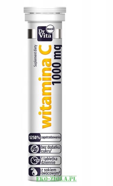 Dr. Vita Med Witamina C 1000 mg - 20 tabletek musujących z sokiem owocowym B/C