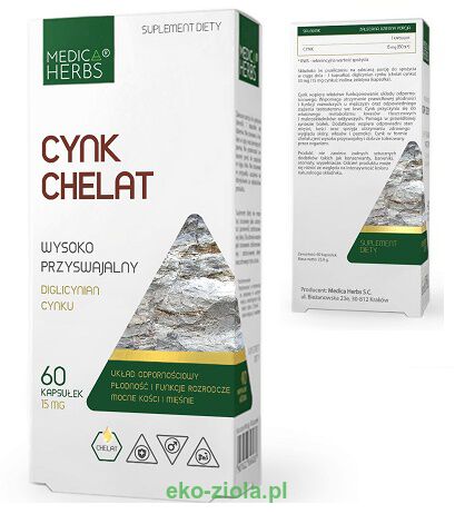 Medica Herbs Cynk chelat (diglicynian cynku) 15mg 60kaps