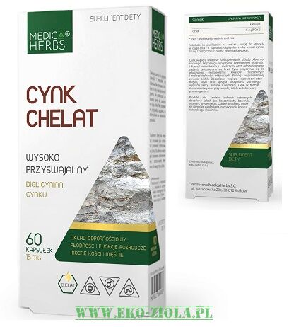 Medica Herbs Cynk chelat (diglicynian cynku) 15mg 60kaps