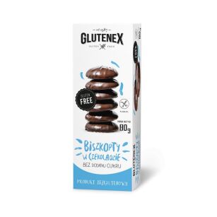 Glutenex Biszkopty w czekoladzie (niebieskie) bez glutenu, bez cukru 80g