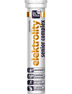 Dr. Vita Med Elektrolity Elektrolity Senior complex ( potas, wapń, magnez) - 20 tabletek musujacych z sokiem owocowym
