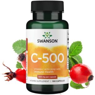 Swanson Witamina C500 + Dzika Róża 100kaps