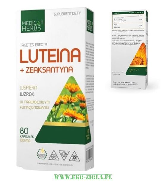 Medica Herbs Luteina + Zeaksantyna 100mg 80kaps