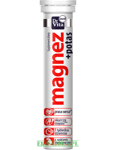 Dr. Vita Med Magnez + Potas - 20 tabletek musujacych z sokiem owocowym