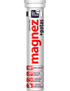Dr Vita Med Magnez + Potas - 20 tabletek musujacych z sokiem owocowym