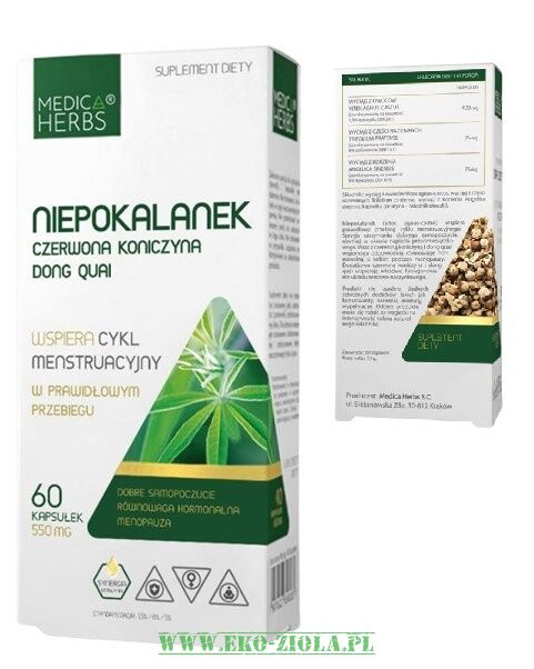 Medica Herbs Niepokalanek + Koniczyna + Dong Quai 550mg 60kaps
