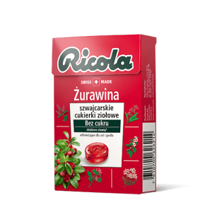 Ricola Szwajcarskie cukierki ziołowe - Żurawina - bez cukru 27,5g