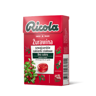 Ricola Szwajcarskie cukierki ziołowe - Żurawina - bez cukru 27,5g