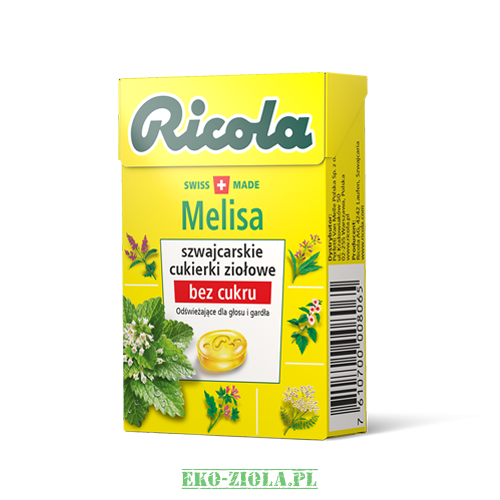 Ricola Szwajcarskie Cukierki ziołowe - Melisa - bez cukru 27,5g