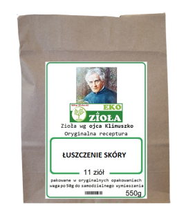Wsparcie i profilaktyka przy - Łuszczenie skóry - Łusczycoziola- zestaw mieszanki ziół wg Klimuszko 550g