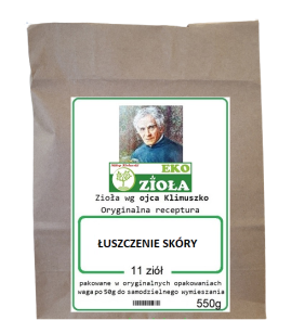 Wsparcie i profilaktyka przy - Łuszczenie skóry - Łusczycoziola - zestaw mieszanki ziół wg Klimuszko 550g