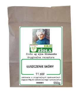 Wsparcie i profilaktyka przy - Łuszczenie skóry - Łusczycoziola - zestaw mieszanki ziół wg Klimuszko 550g