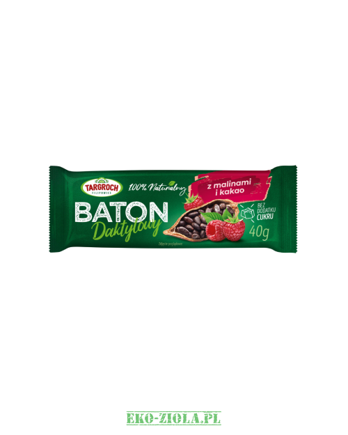 Targroch Baton daktylowy z malinami i kakao 40g