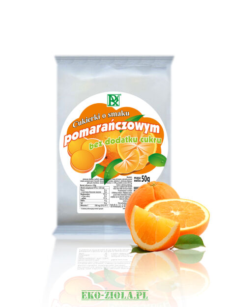 Radix Cukierki o smaku pomarańczowym B/C 50g