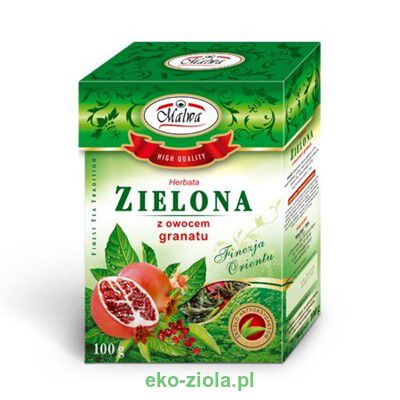 Malwa herbata Zielona z owocem granatu 100g