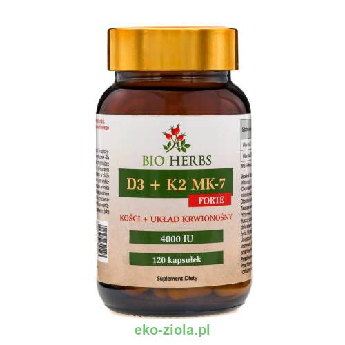 Bio Herbs Witamina D3 4000 + K2 MK7 Forte 120kaps