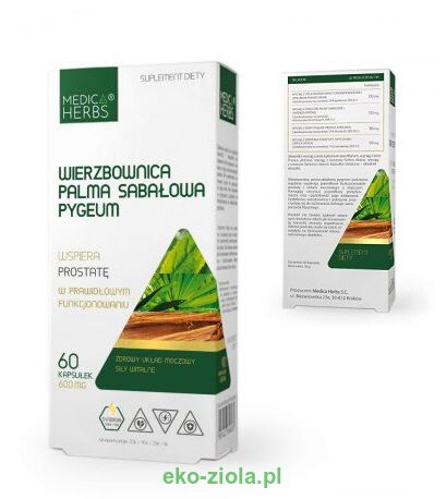 Medica Herbs Wierzbownica + Palma sabałowa + Pygeum (śliwa afrykańska) 60kaps