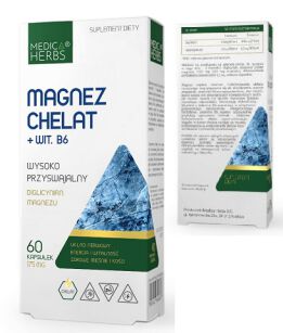 Magnez Chelat + Witamina B6 175mg 60kaps, Medica Herbs