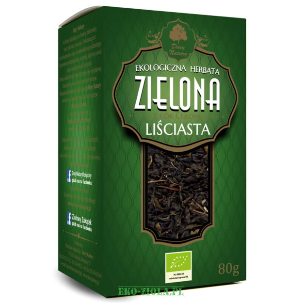 Dary Natury herbata Zielona Cejlońska liściasta EKO 80g